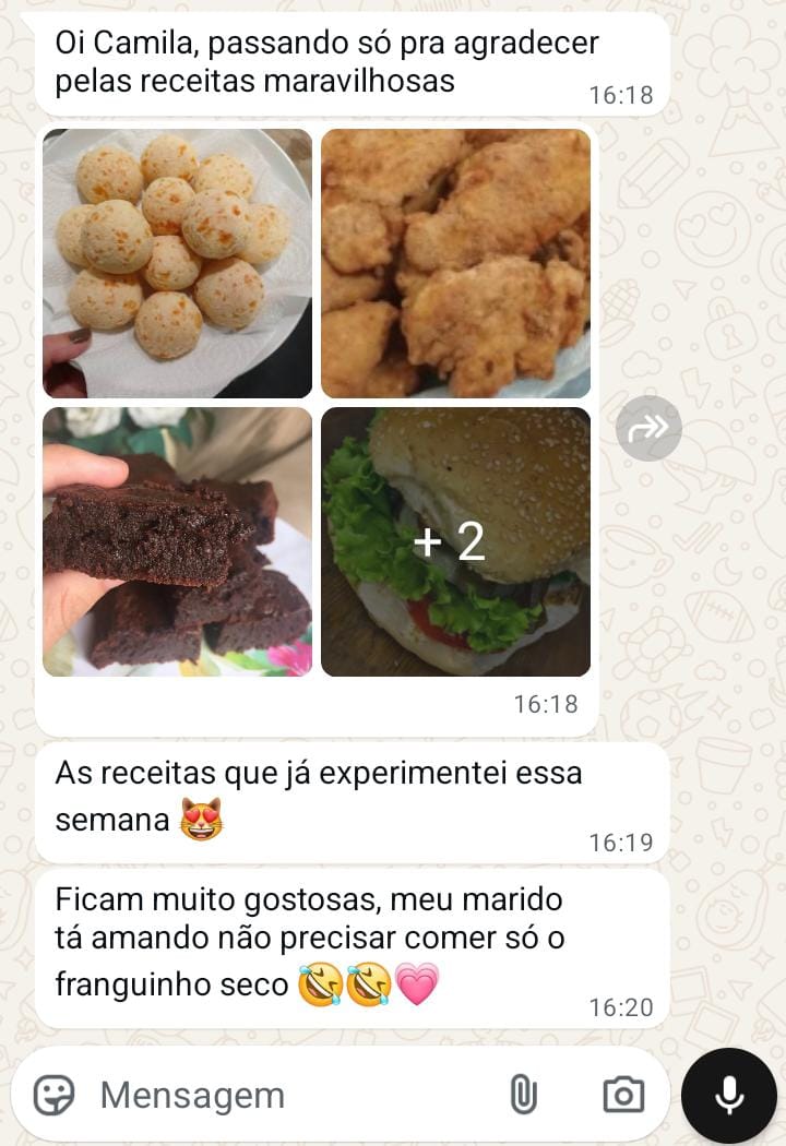 Depoimento sobre organização do cardápio
